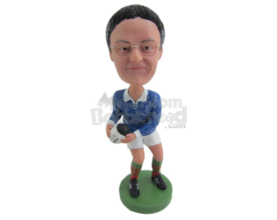Custom Bobblehead Female Rugby Player Receiving The Ball - Sports & Hobbies Football Personalized Bobblehead & Cake Topper Custom Bobblehead Female Rugby Player Receiving The Ball - Sports & Hobbies Football Personalized Bobblehead & Cake Topper